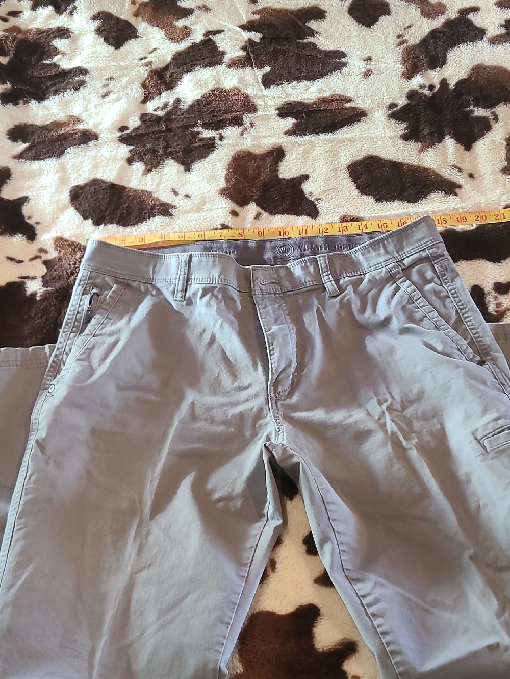 Weatherproof Gray Men's Outdoor Pants - Subtle Patterned Lining